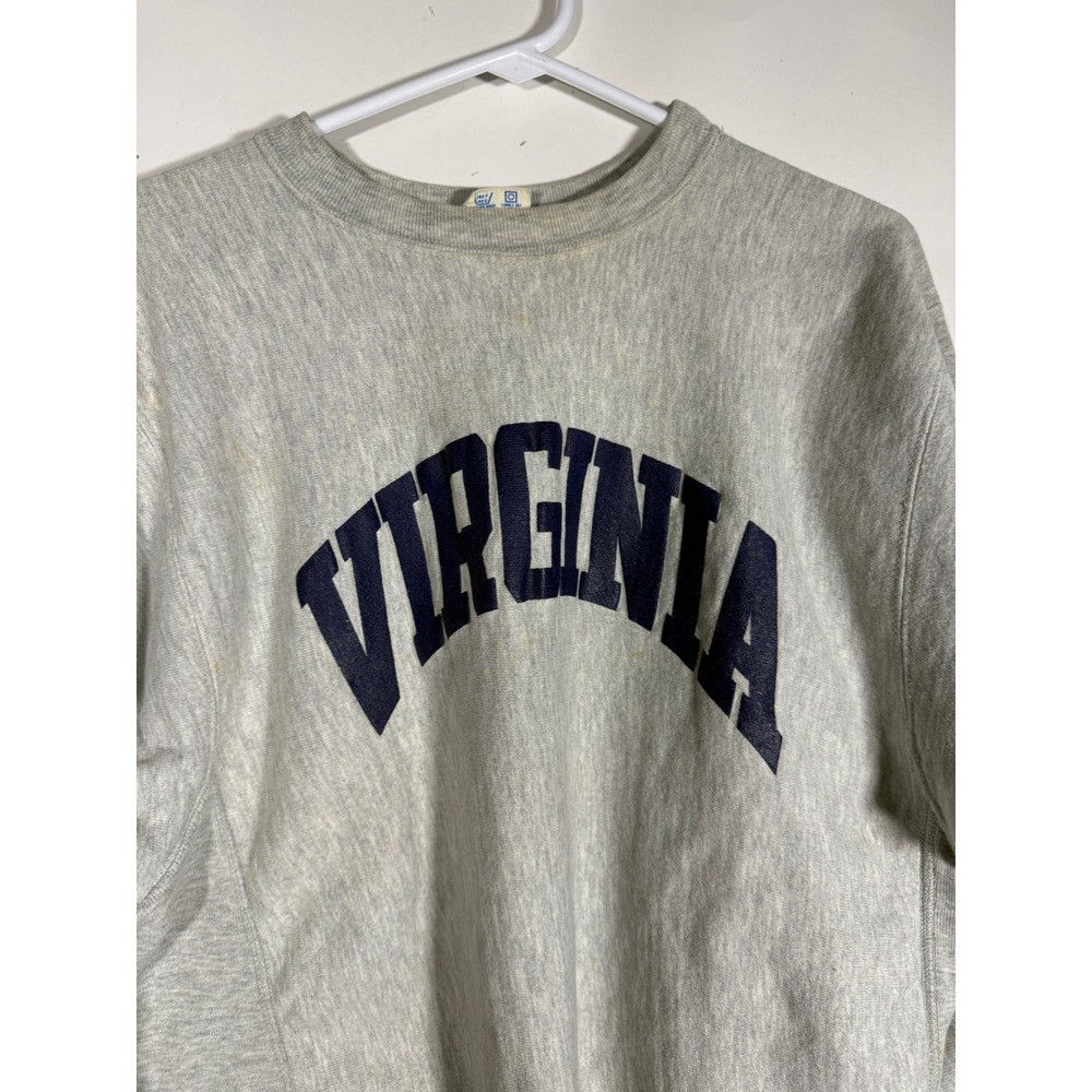 Vintage Champion Reverse Weave Virginia Sweatshirt Gray Mens XL Made in USA 80s